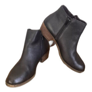 Kensie Ghita Leather Ankle Boots Womens 8 Black Western Witchy Grunge Boho Goth